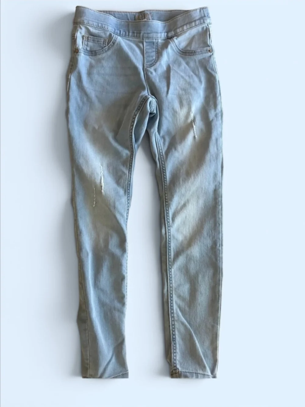 Justice Light Blue Girls' Stretch Jeggings Size 10 EUC
